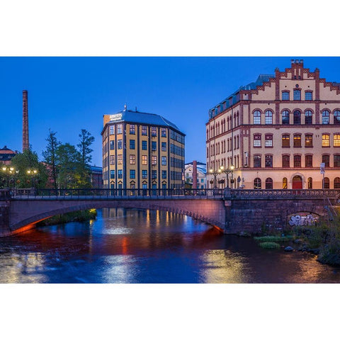 Sweden-Norrkoping-early Swedish industrial town-Arbetets Museum-Museum of Work in former early 20th Gold Ornate Wood Framed Art Print with Double Matting by Bibikow, Walter