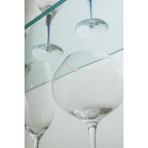 Sweden-Glasriket-Kingdom of Glass area-Vaxjo-display of locally produced glassware Black Modern Wood Framed Art Print by Bibikow, Walter