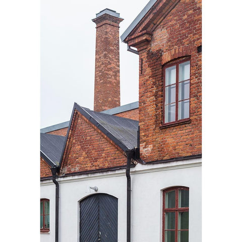 Sweden-Glasriket-Kingdom of Glass historical glass making region-Nybro-Pukeberg Glasbruk-Swedish Sc Black Modern Wood Framed Art Print by Bibikow, Walter