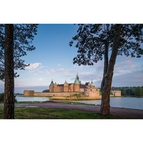 Sweden-Kalmar-Kalmar Slott castle-dawn Gold Ornate Wood Framed Art Print with Double Matting by Bibikow, Walter