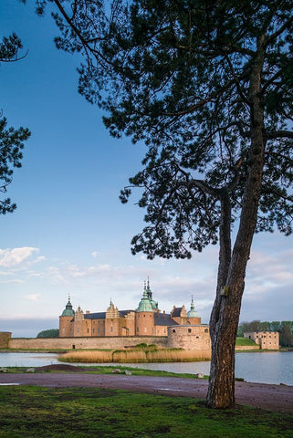 Sweden-Kalmar-Kalmar Slott castle-dawn Black Ornate Wood Framed Art Print with Double Matting by Bibikow, Walter