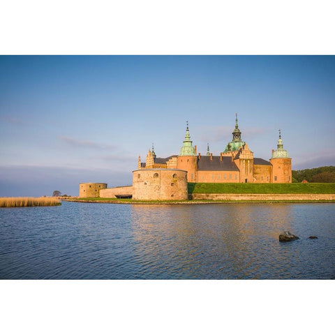 Sweden-Kalmar-Kalmar Slott castle-dawn Black Modern Wood Framed Art Print by Bibikow, Walter