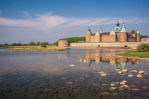 Sweden-Kalmar-Kalmar Slott castle White Modern Wood Framed Art Print with Double Matting by Bibikow, Walter