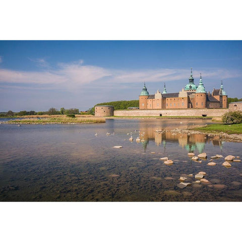 Sweden-Kalmar-Kalmar Slott castle Black Modern Wood Framed Art Print by Bibikow, Walter