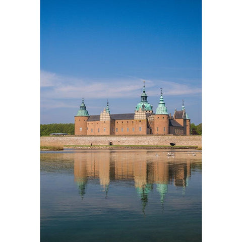 Sweden-Kalmar-Kalmar Slott castle White Modern Wood Framed Art Print by Bibikow, Walter