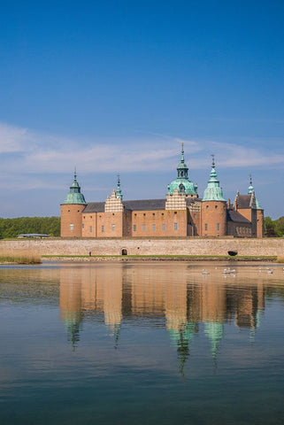 Sweden-Kalmar-Kalmar Slott castle Black Ornate Wood Framed Art Print with Double Matting by Bibikow, Walter