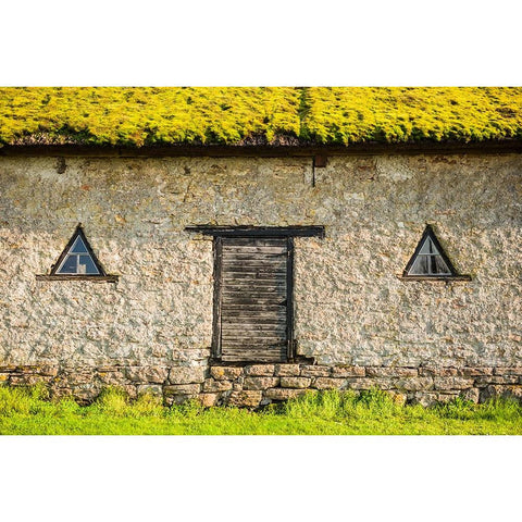 Sweden-Oland Island-Himmelsberga-antique farm building Gold Ornate Wood Framed Art Print with Double Matting by Bibikow, Walter