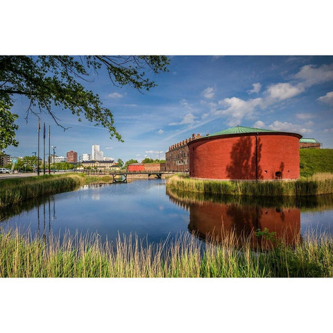 Sweden-Scania-Malmo-Malmohus Slott fortress-exterior Black Modern Wood Framed Art Print by Bibikow, Walter