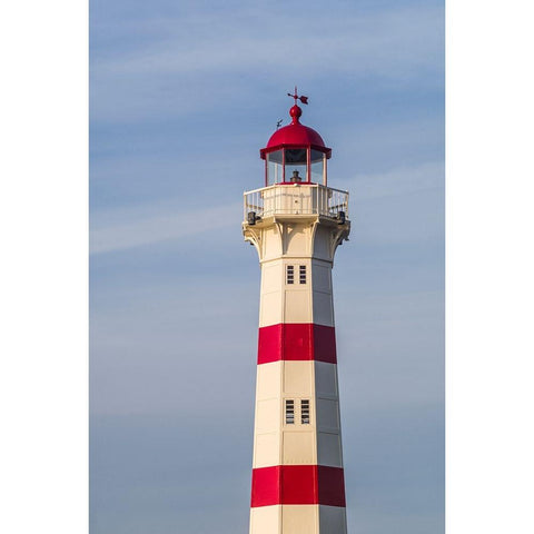 Sweden-Scania-Malmo-Inre Hamnen inner harbor-lighthouse White Modern Wood Framed Art Print by Bibikow, Walter