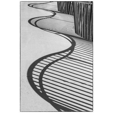 Sweden-Scania-Malmo-Rorsjokanalen canal bridge-shadow pattern Black Modern Wood Framed Art Print with Double Matting by Bibikow, Walter