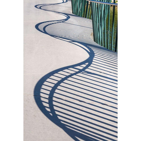 Sweden-Scania-Malmo-Rorsjokanalen canal bridge-shadow pattern Black Modern Wood Framed Art Print by Bibikow, Walter