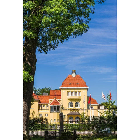 Sweden-Scania-Malmo-Kungsparken park-Casino-exterior Black Modern Wood Framed Art Print with Double Matting by Bibikow, Walter