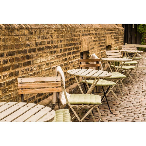 Sweden-Vastragotland and Bohuslan-Gothenburg-Haga neighborhood-outdoor cafe Gold Ornate Wood Framed Art Print with Double Matting by Bibikow, Walter