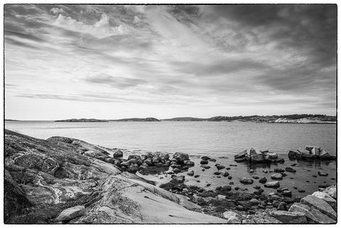 Sweden-Bohuslan-Salto Island-rocky cove seascape Black Ornate Wood Framed Art Print with Double Matting by Bibikow, Walter