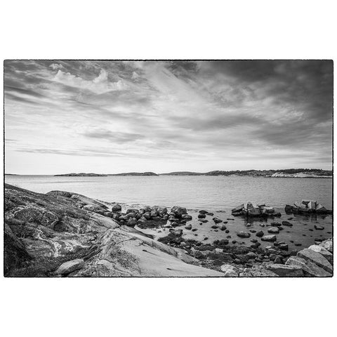 Sweden-Bohuslan-Salto Island-rocky cove seascape Black Modern Wood Framed Art Print by Bibikow, Walter