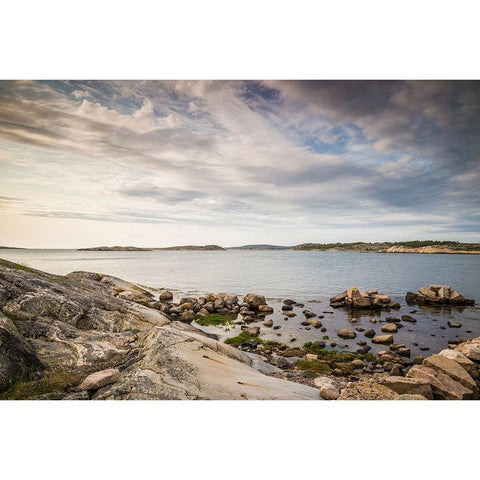 Sweden-Bohuslan-Salto Island-rocky cove seascape Gold Ornate Wood Framed Art Print with Double Matting by Bibikow, Walter
