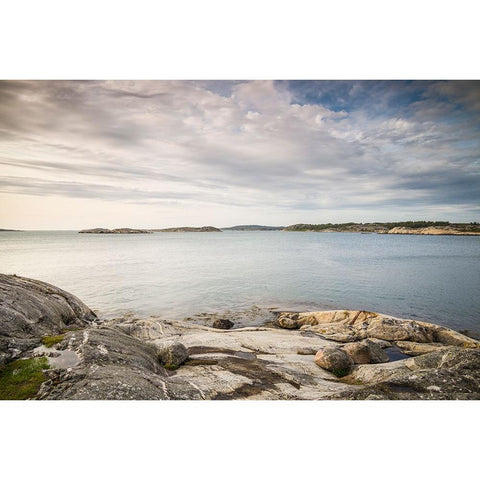 Sweden-Bohuslan-Salto Island-rocky cove seascape Black Modern Wood Framed Art Print by Bibikow, Walter
