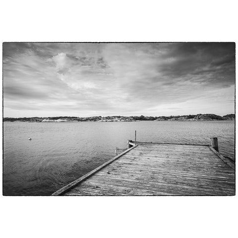 Sweden-Bohuslan-Salto Island-pier Black Modern Wood Framed Art Print by Bibikow, Walter