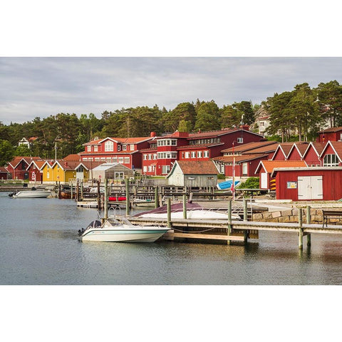 Sweden-Bohuslan-Tjorn Island-Tjorn-Goteborg University Love Center Black Modern Wood Framed Art Print by Bibikow, Walter