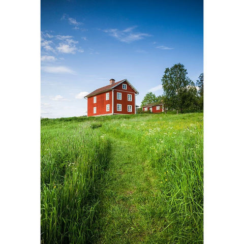 Sweden-Varmland-Marbacka-estate of first female writer to win the Noble Prize of Literature-Selma L Black Modern Wood Framed Art Print by Bibikow, Walter