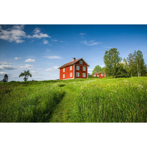 Sweden-Varmland-Marbacka-estate of first female writer to win the Noble Prize of Literature-Selma L Black Modern Wood Framed Art Print with Double Matting by Bibikow, Walter