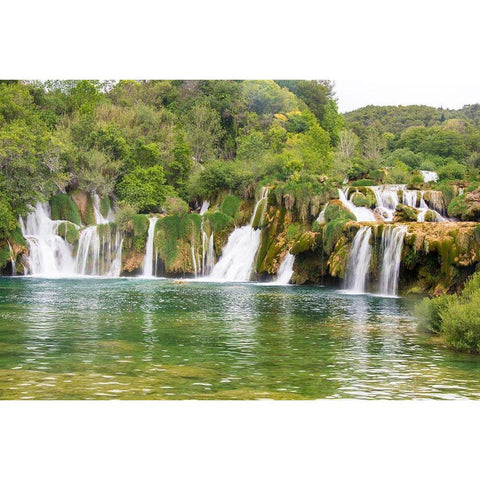 Croatia Skradinski buk swimming area of Krka National Park White Modern Wood Framed Art Print by Drury, Trish