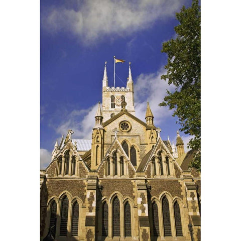 Great Britain, London The Southwark Cathedral Gold Ornate Wood Framed Art Print with Double Matting by Flaherty, Dennis