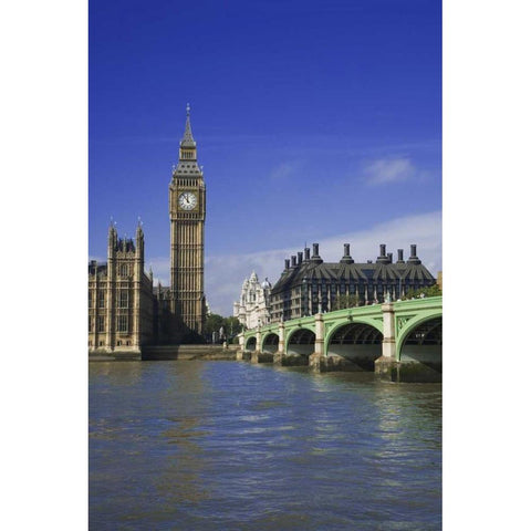 Great Britain, London cityscape of downtown Gold Ornate Wood Framed Art Print with Double Matting by Flaherty, Dennis