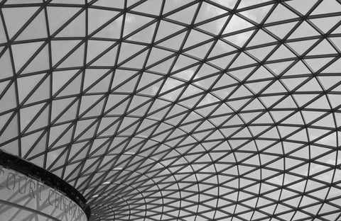Great Britain, London Absract roof detail White Modern Wood Framed Art Print with Double Matting by Young, Bill