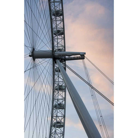 Great Britain, London London Eye Ferris wheel White Modern Wood Framed Art Print by Young, Bill