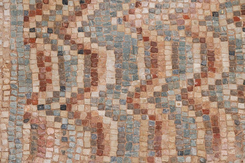 Cyprus-Roman archaeological site of Kourion Detail of ancient mosaic floor White Modern Wood Framed Art Print with Double Matting by Hopkins, Cindy Miller