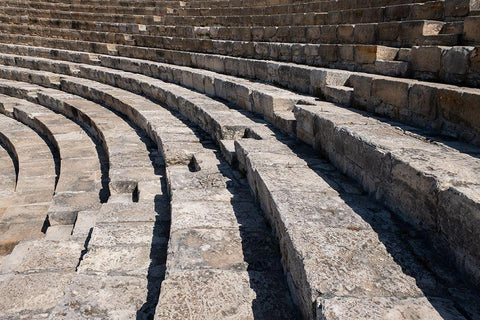 Cyprus-ancient archaeological site of Kourion The Theatre-circa 2nd century BC-seats 3,000 Black Ornate Wood Framed Art Print with Double Matting by Hopkins, Cindy Miller