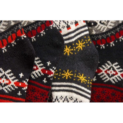 Estonia, Tallinn Wool socks at a market Black Modern Wood Framed Art Print by Ross, Nancy ,  Steve