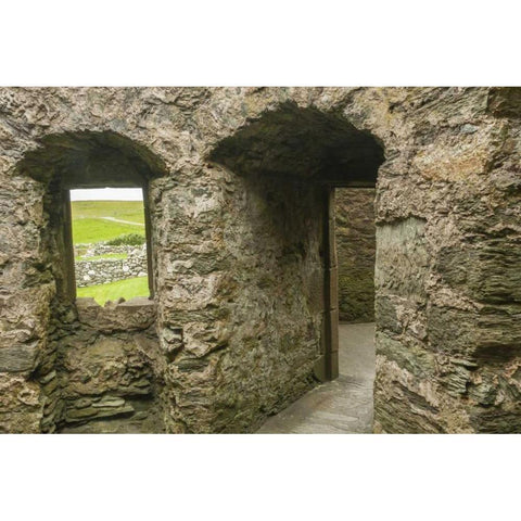 Scotland, Shetland Islands Muness Castle ruins Black Modern Wood Framed Art Print by Illg, Cathy and Gordon