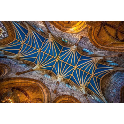 Scotland-Edinburgh 12th century ceiling in St Giles Cathedral Black Modern Wood Framed Art Print by Jaynes Gallery