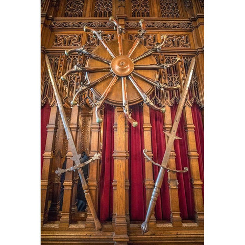 Scotland-Edinburgh Edinburgh Castle interior room military decorations Gold Ornate Wood Framed Art Print with Double Matting by Jaynes Gallery