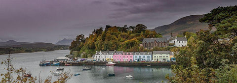 Portree Harbor Portree is the Capital town on the Isle of Skye-Scotland White Modern Wood Framed Art Print with Double Matting by Norring, Tom