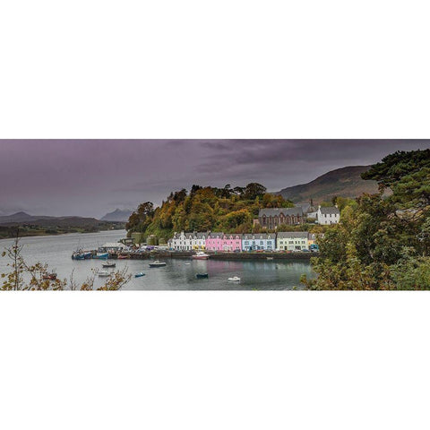 Portree Harbor Portree is the Capital town on the Isle of Skye-Scotland Black Modern Wood Framed Art Print by Norring, Tom