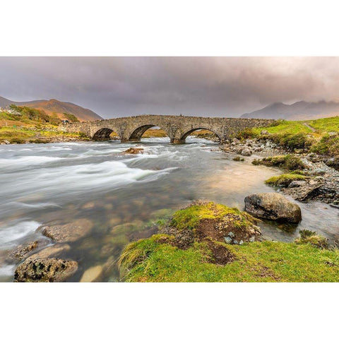 Enchanted Waters of Sligachan Old Bridge Isle of Skye-Scotland Black Modern Wood Framed Art Print by Norring, Tom