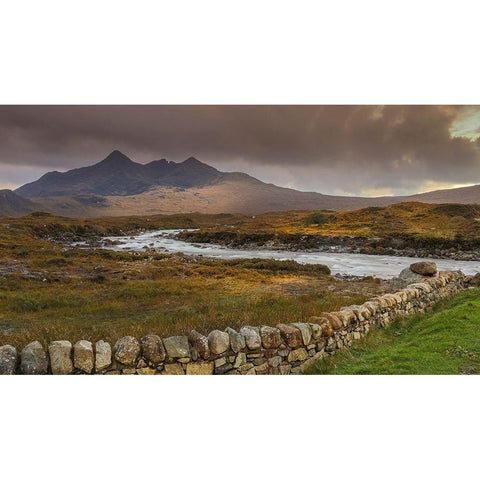Enchanted Waters of Sligachan Old Bridge Isle of Skye-Scotland White Modern Wood Framed Art Print by Norring, Tom