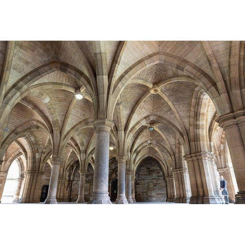 Old Cloisters Glasgow University-Scotland Black Modern Wood Framed Art Print with Double Matting by Norring, Tom