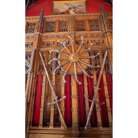 Sword and pistols Edinburgh Castle-Scotland Black Modern Wood Framed Art Print by Norring, Tom