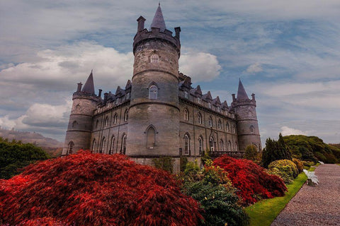 Iconic Inveraray Castle in Argyll-Scotland White Modern Wood Framed Art Print with Double Matting by Norring, Tom