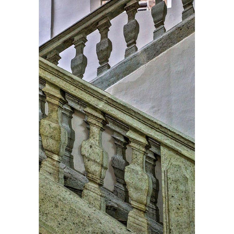 Slovenia-Radovljica Staircase Gold Ornate Wood Framed Art Print with Double Matting by Looney, Hollice