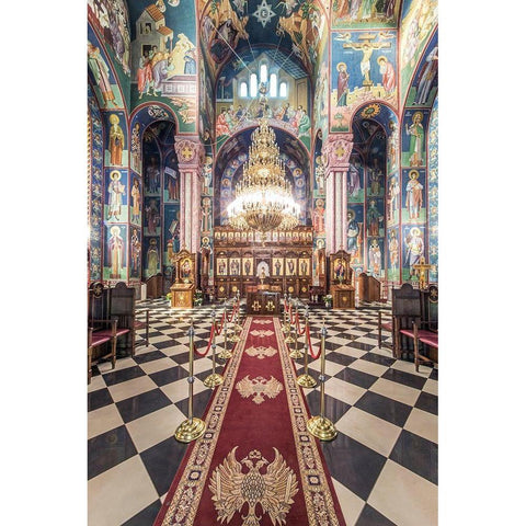 Slovenia-Ljubljana-Serbian Orthodox Church Gold Ornate Wood Framed Art Print with Double Matting by Tilley, Rob