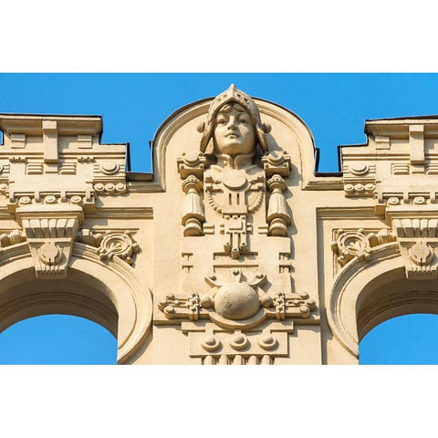Art Nouveau building on Alberta Street in central Riga-Latvia Black Modern Wood Framed Art Print with Double Matting by Su, Keren