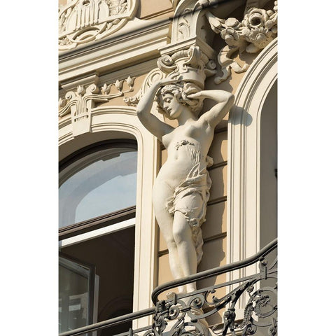 Art Nouveau building on Alberta Street in central Riga-Latvia Black Modern Wood Framed Art Print with Double Matting by Su, Keren