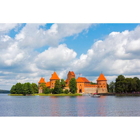 Trakai Island Castle on Lake Galve-Lithuania Black Modern Wood Framed Art Print with Double Matting by Su, Keren