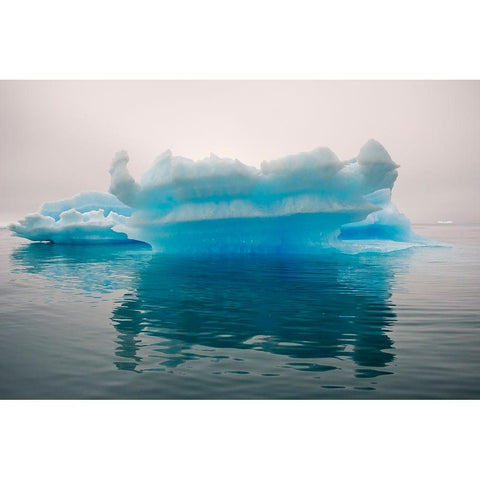 Blue iceberg in the fjord of Narsarsuaq-Greenland White Modern Wood Framed Art Print by Su, Keren