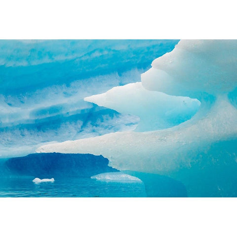 Close up of blue ice in the fjord of Narsarsuaq-Greenland Gold Ornate Wood Framed Art Print with Double Matting by Su, Keren